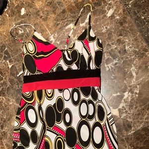 Strappy Black Pink and White Shirt